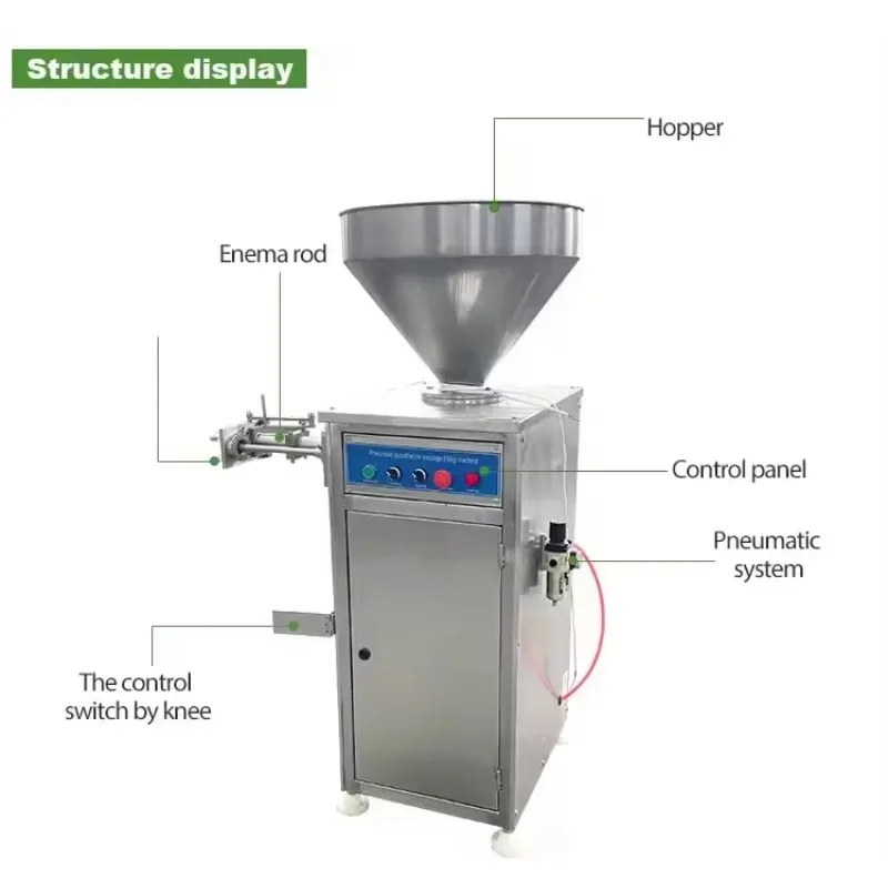 Customized Double Heads Hydraulic Bind Meat Mix Machine Sausage Mixer Enema Machine Commercial Use