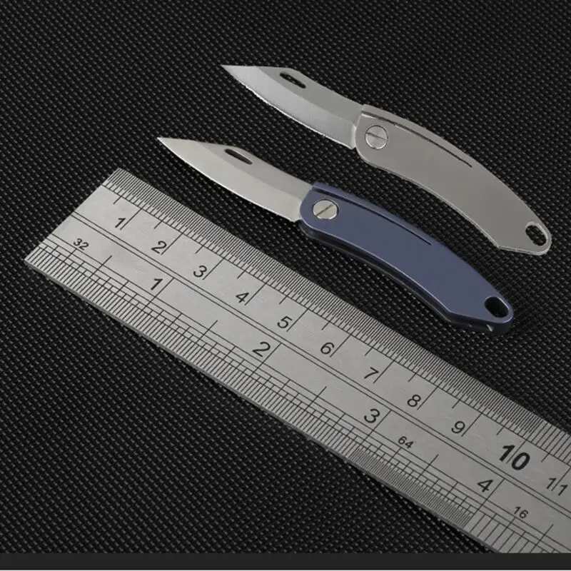 Titanium Alloy Mini Folding Knife Express Knife Portable EDC Key Chain Defensive Pendant Envelope Opening Portable Knife