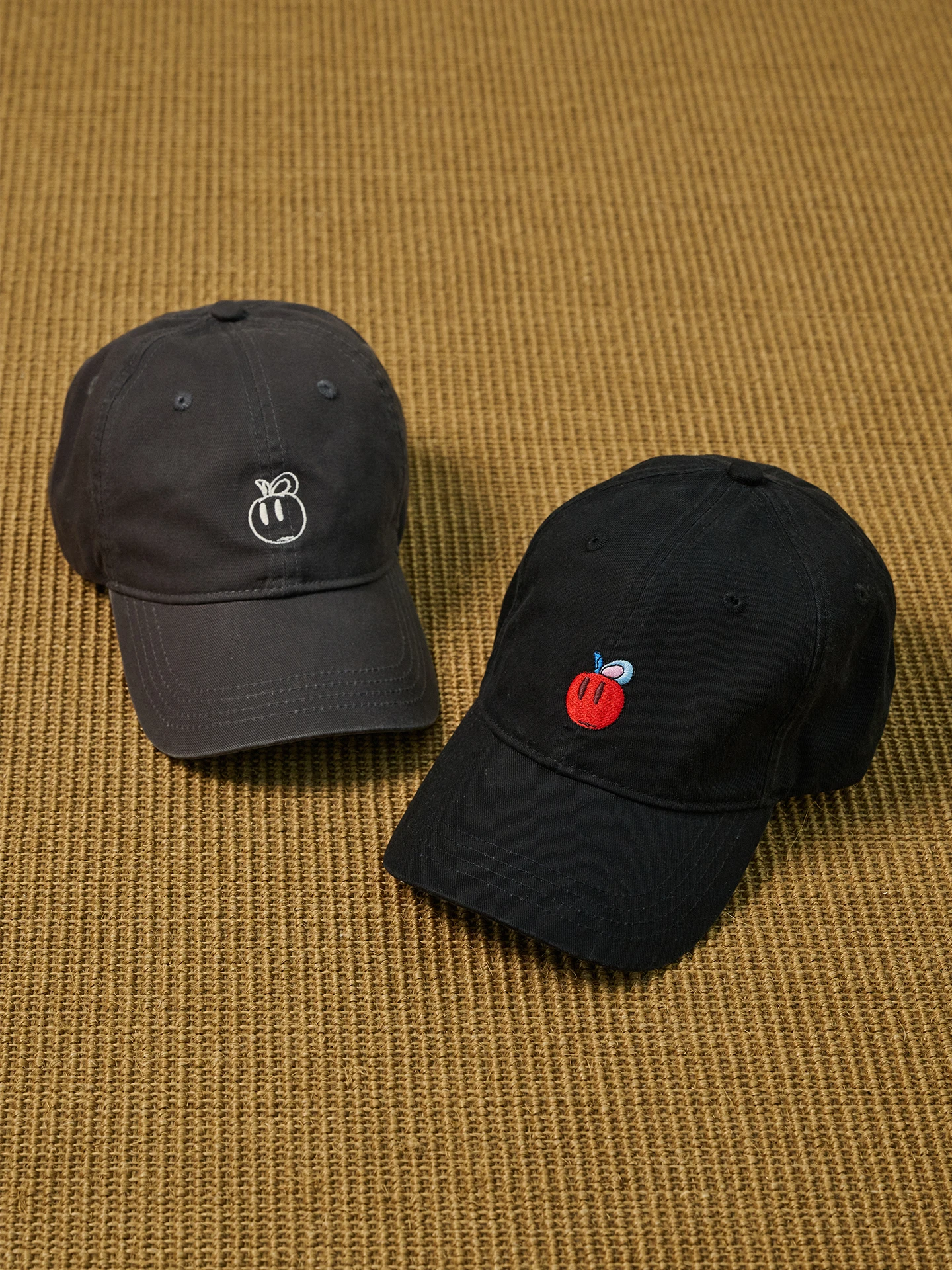 washed-cotton-cap-with-embroidered-fruit-design-adjustable-retro-style-casual-unisex-hat-with-curved-bill-for-all-seasons