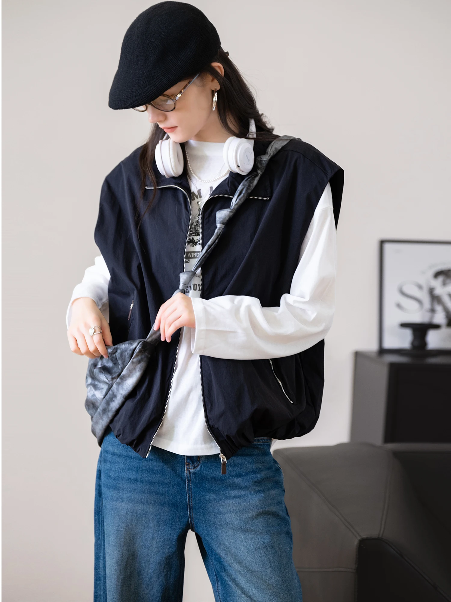 

Легкий дышащий нейлоновый жилет с застежкой-молнией, комфортный, для быстрого высыхания, ветрозащитный, для поездок на работу