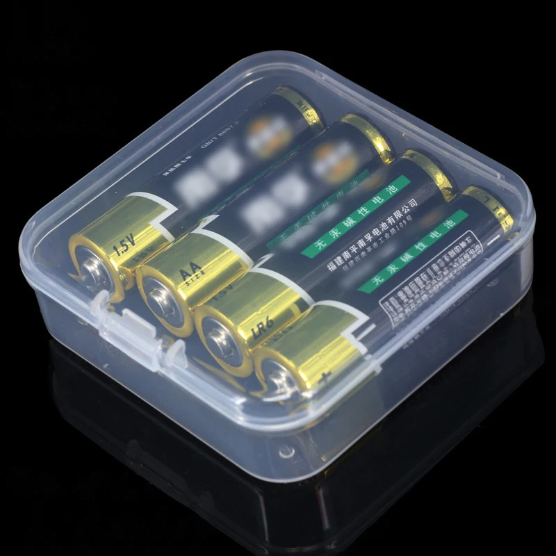 Hard Plastic Battery Storage Boxes Case AA/AAA Battery Holder Container Box With Clips For 2 4 8 AA/AAA Batteries PP Frosted Box