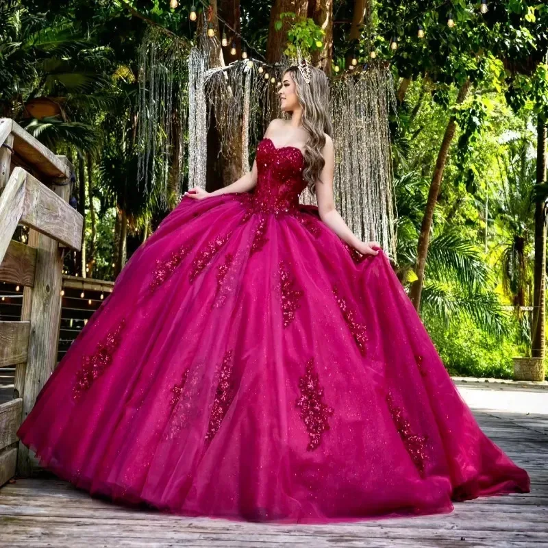 Ball Gown Quinceanera Dresses Cinderella Vestidos De 15 Anos Glittering Lace Princess Birthday Party Customized #1