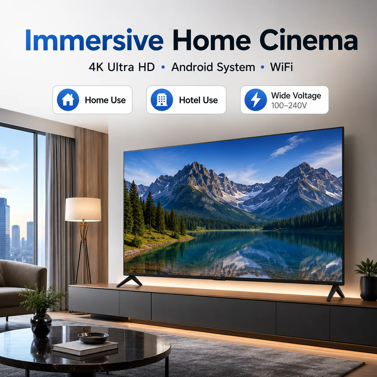 Smart Android TV 43 55 65 75 I - Smart Home Future 评论和价格