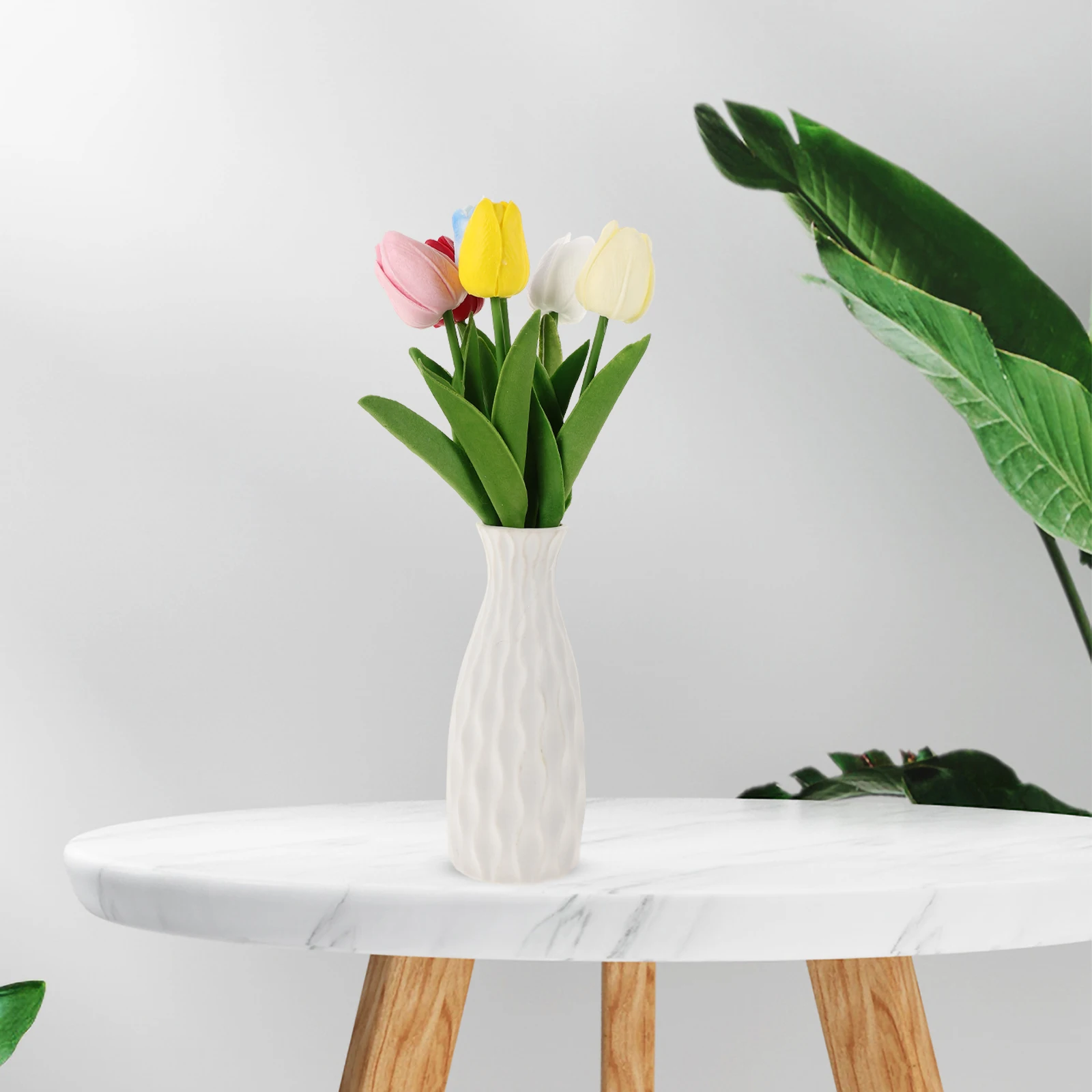 

12 Pcs Artificial Tulips Flowers Realistic Fake Home Decor Mini PU Touch Bulk Photography Props Indoor Decoration Spring Bride