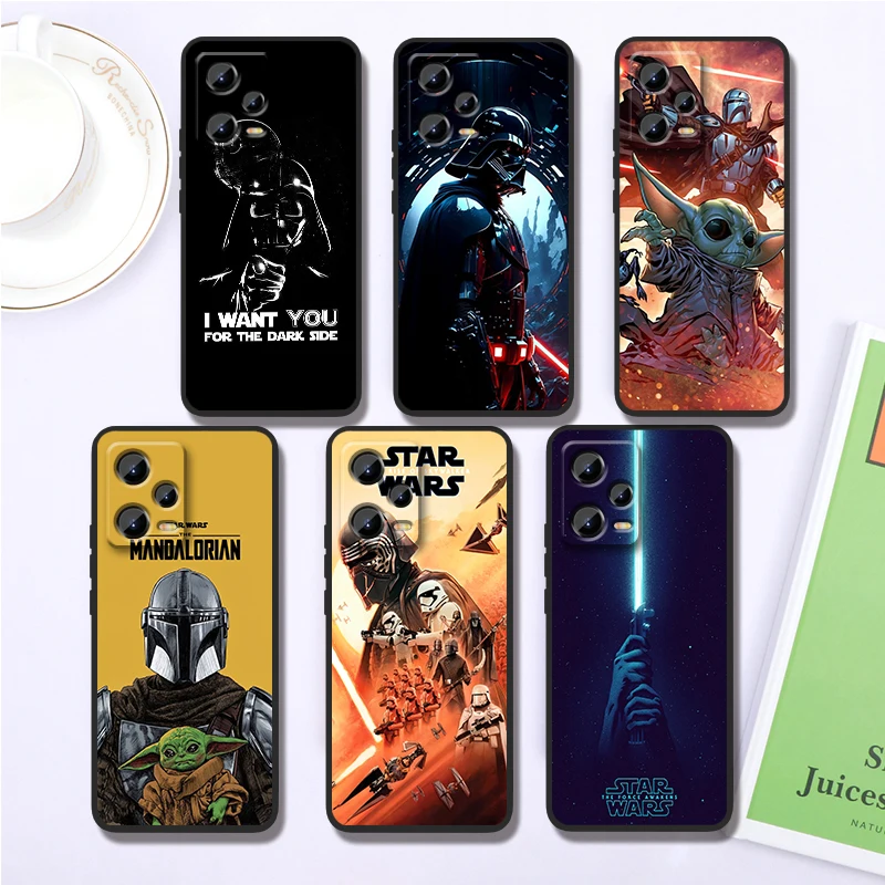 

S-Star W-Wars Cartoon Cool For Xiaomi Redmi Note 13 12R 12 12S Turbo 11 11T 11S 10 10S Pro Plus 5G Black Funda Phone Case