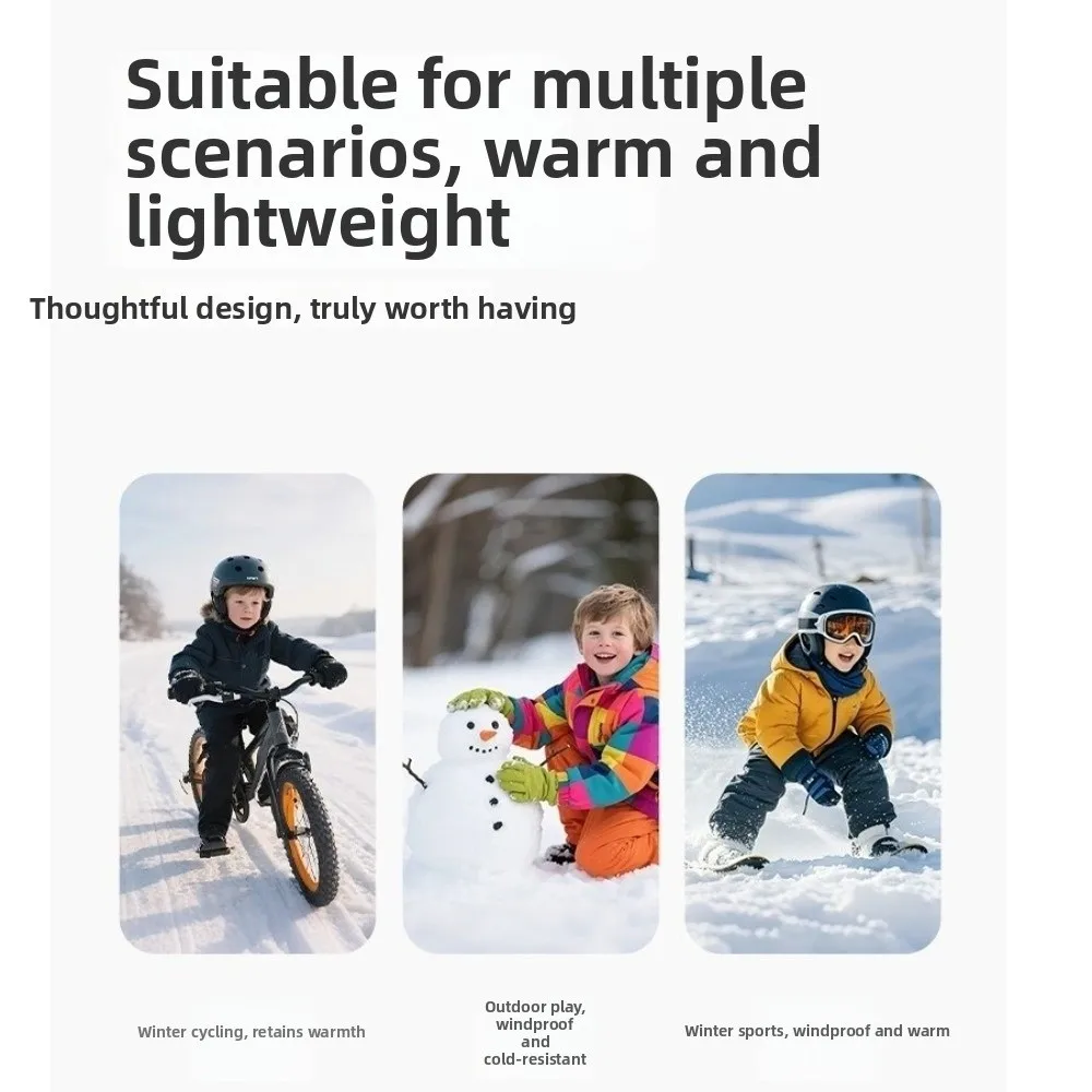 New Panda Print Winter Gloves Windproof Waterproof Children Gloves Warm Elastic Wrist Cycling Gloves Outdoor Cycling