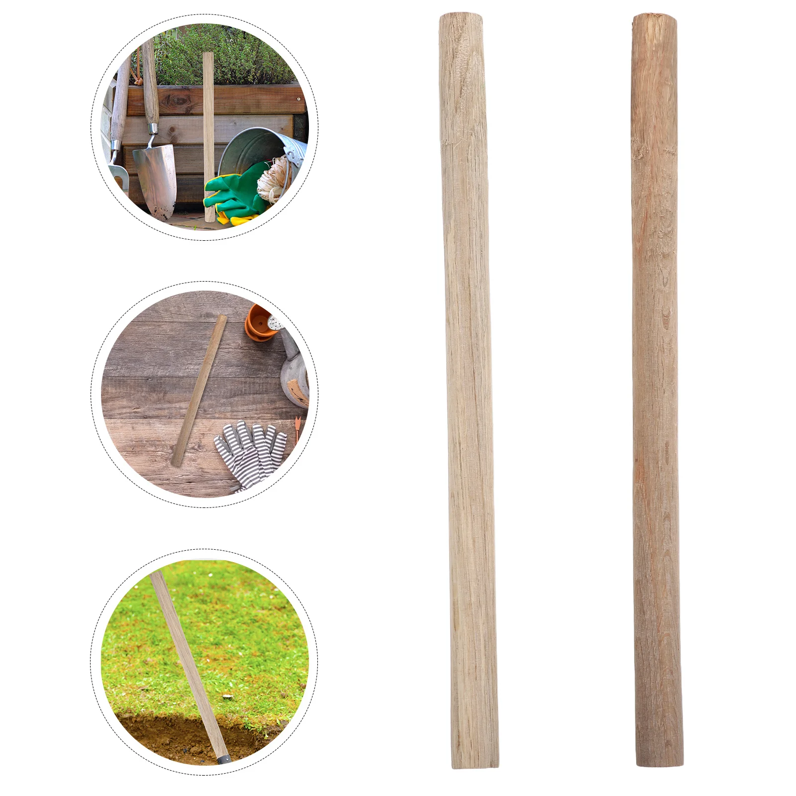 

2Pcs Wooden Garden Hoe Handle Replacement Hardwood Smooth Ergonomic Handles for Cultivator Shovel Weeding Tools