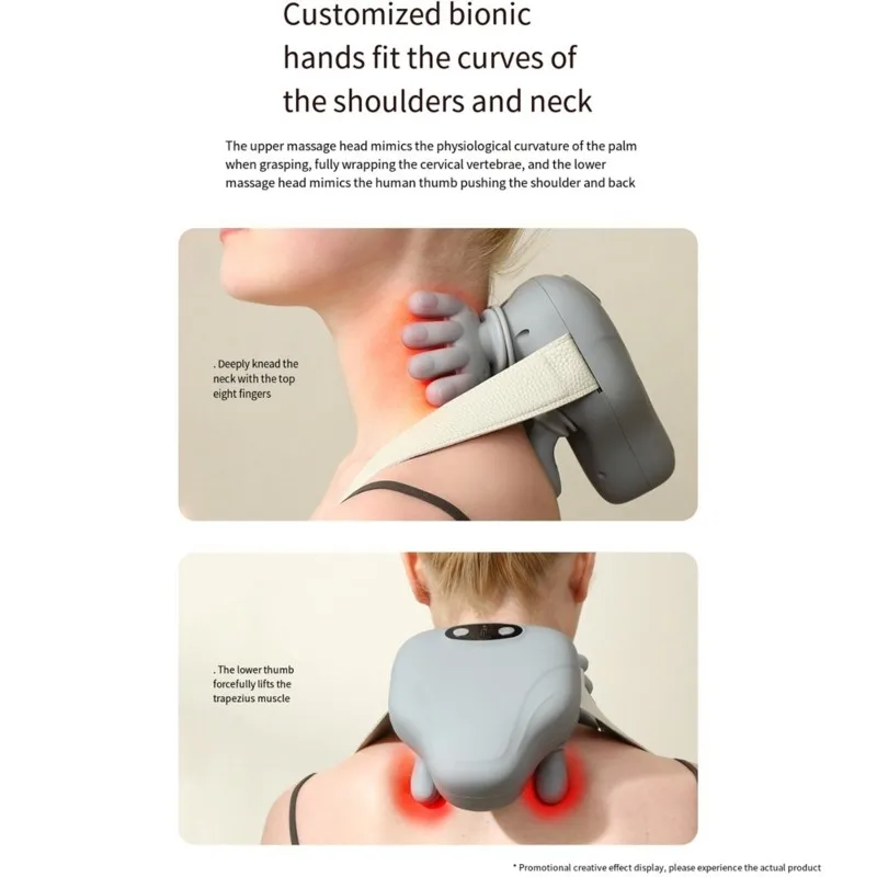 A27U Upgraded Cordless Neck Massager With Heat, Human-Like Design Kneading Function And Bionic Fingers For Shoulder Relief