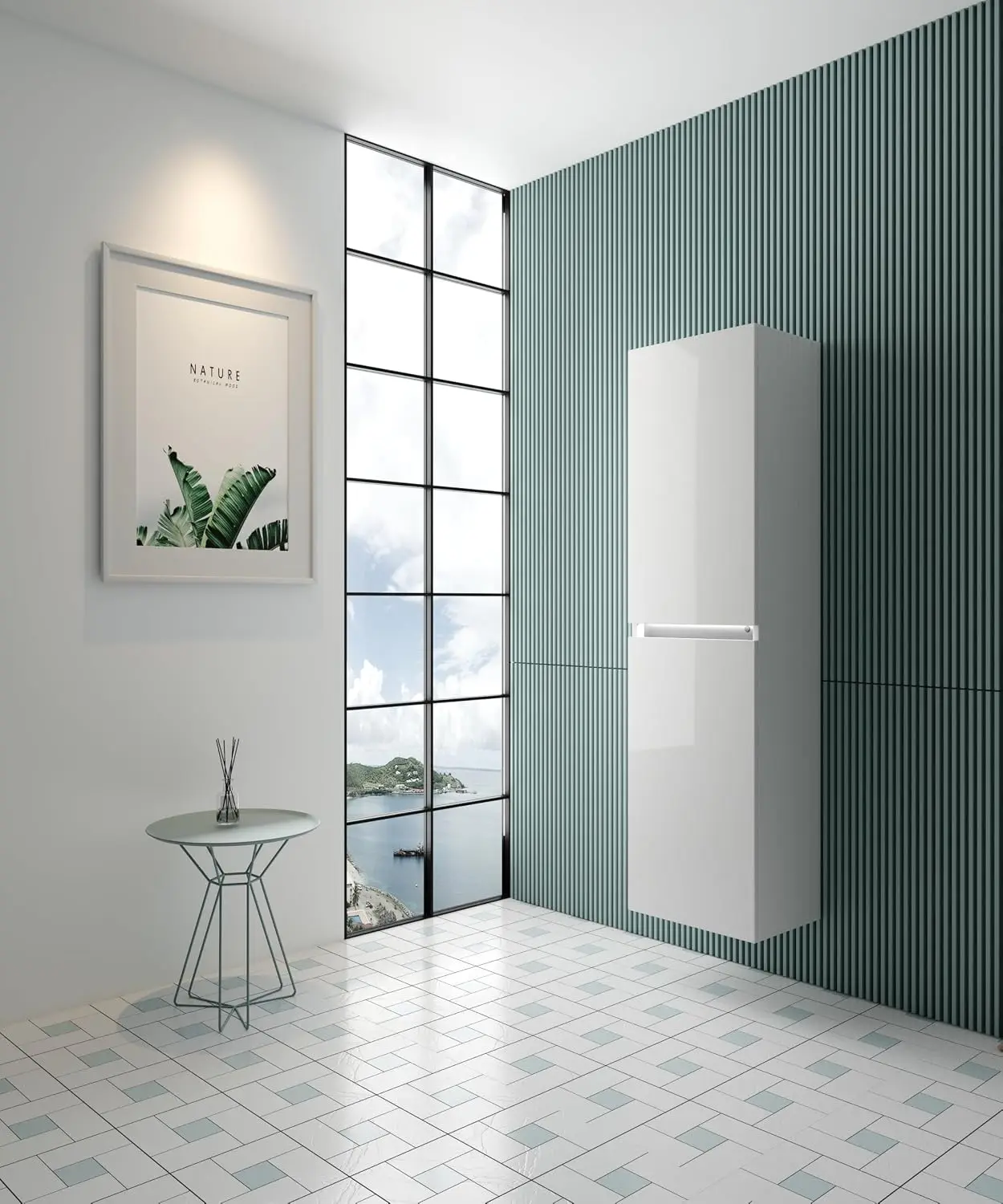 LED Light Bathroom Wall Cabinet with Doors & Shelves 12 Inch Small Narrow Toilet Storage Organizer Sensor Switch, Customized
