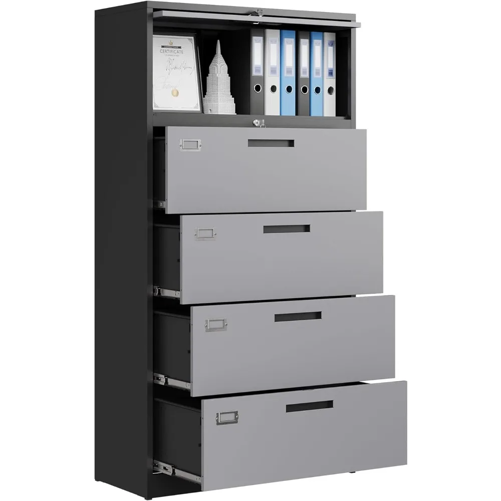 

Letaya File Cabinets for Home Office,4 Drawer Metal Lateral Filing Cabinets with Lock,Hanging Files Letter/Legal F4 A4 Size