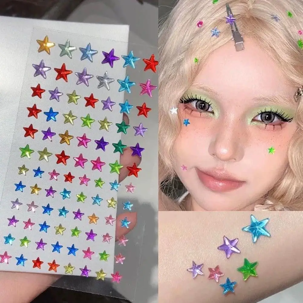 Self-Adhesive Face Rhinestones Colorful Crystal Gem Stickers for Music Festivals, Rave Party Makeup DIY Nail Art & Eyes Accents view 2