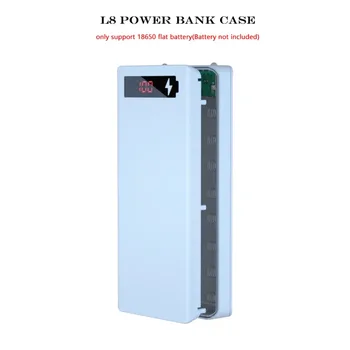 8*18650 パワーバンクケースバッテリーホルダーデュアル USB タイプ C 充電 DIY シェル L8 はんだなしバッテリーケース収納ボックス
