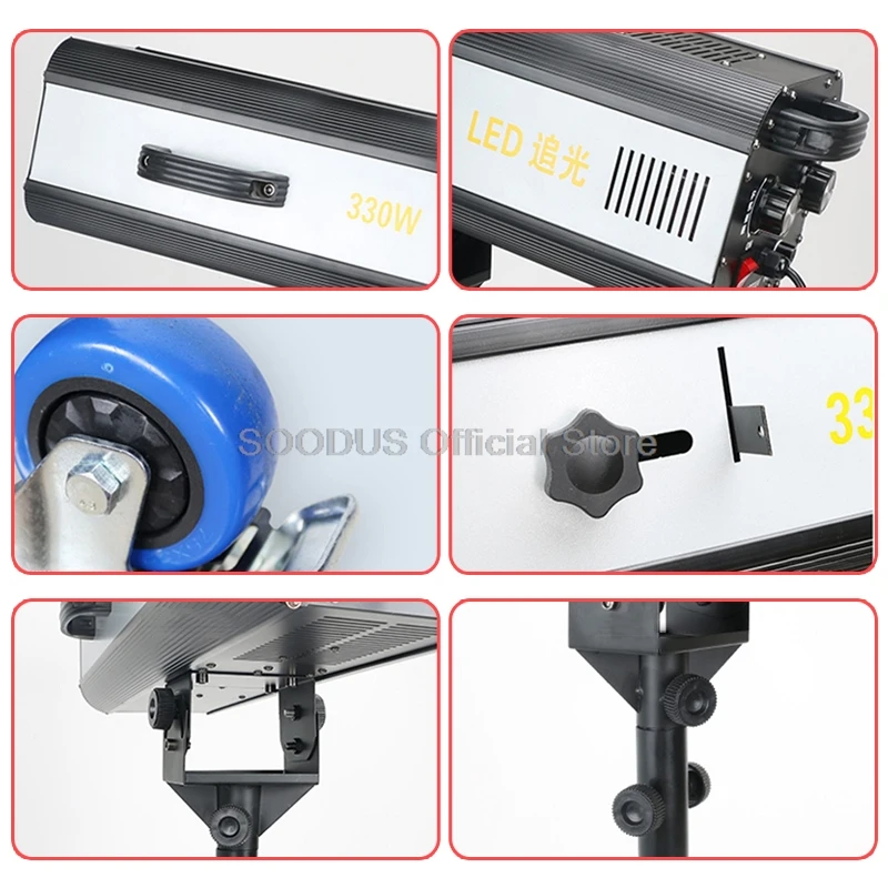 330W LED Follow Spot Lights Zoom and Focus Beam Light With DMX512 Follow Tracker LED Light 6 Colors for Wedding Theater DJ Party