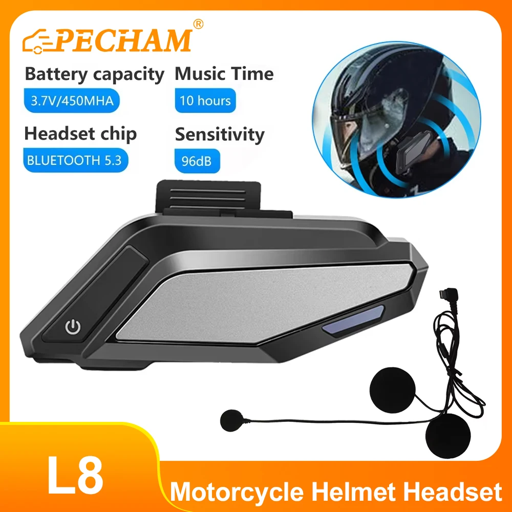 L8 Motorcycle Helmet Headset BT 5.3 Wireless Helmet Hands-free Call Phone Motorcycle Waterproof Earphone Music Player Speaker