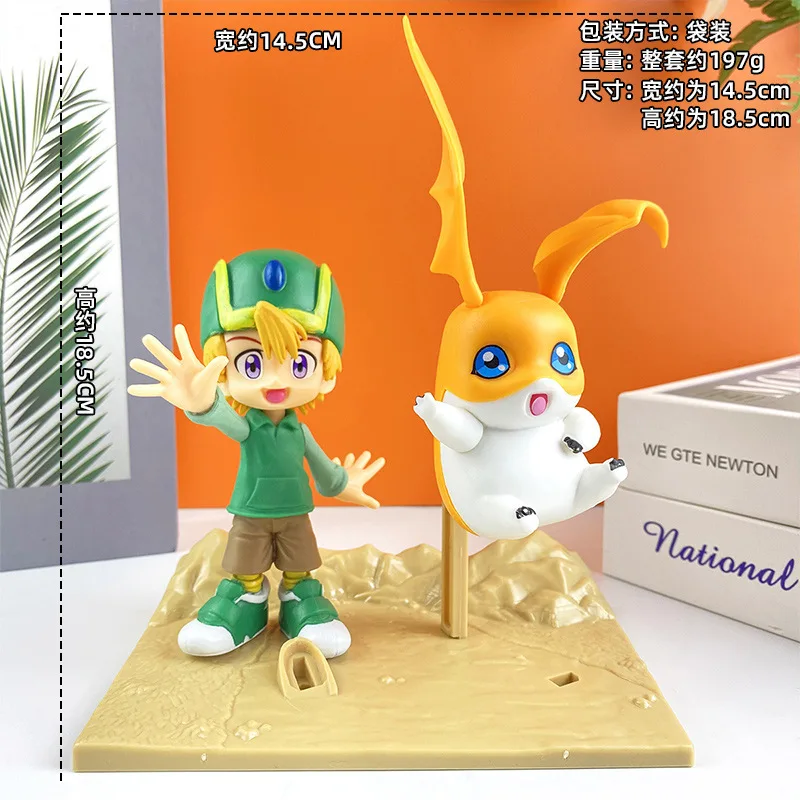 Anime Digimon Adventure Figurka Yagami Taichi Figurka Agumon Figurki akcji Zestaw ozdób na biurko Kolekcja zabawek Statuetka Model Zabawka Prezent