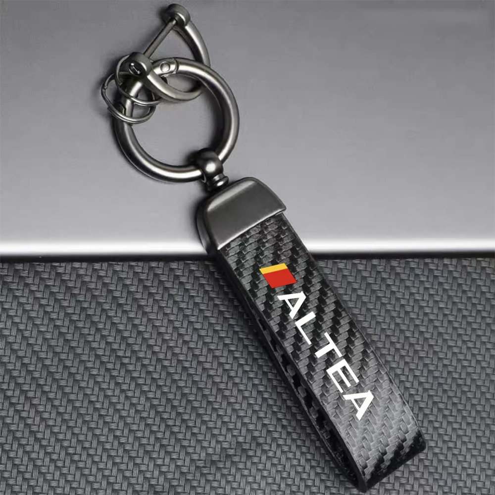 Car PU Carbon fiber  Keychain For Seat Leon Ibiza Ateca Arona Cordoba Toledo Altea Alhambra Arosa Exeo Mii Tarraco Accessories