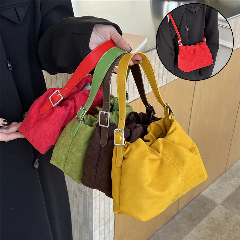 حقيبة صغيرة محمولة باليد ذات ملمس غير لامع، حقيبة كتف نسائية جديدة، حقيبة كروس راقية وعصرية