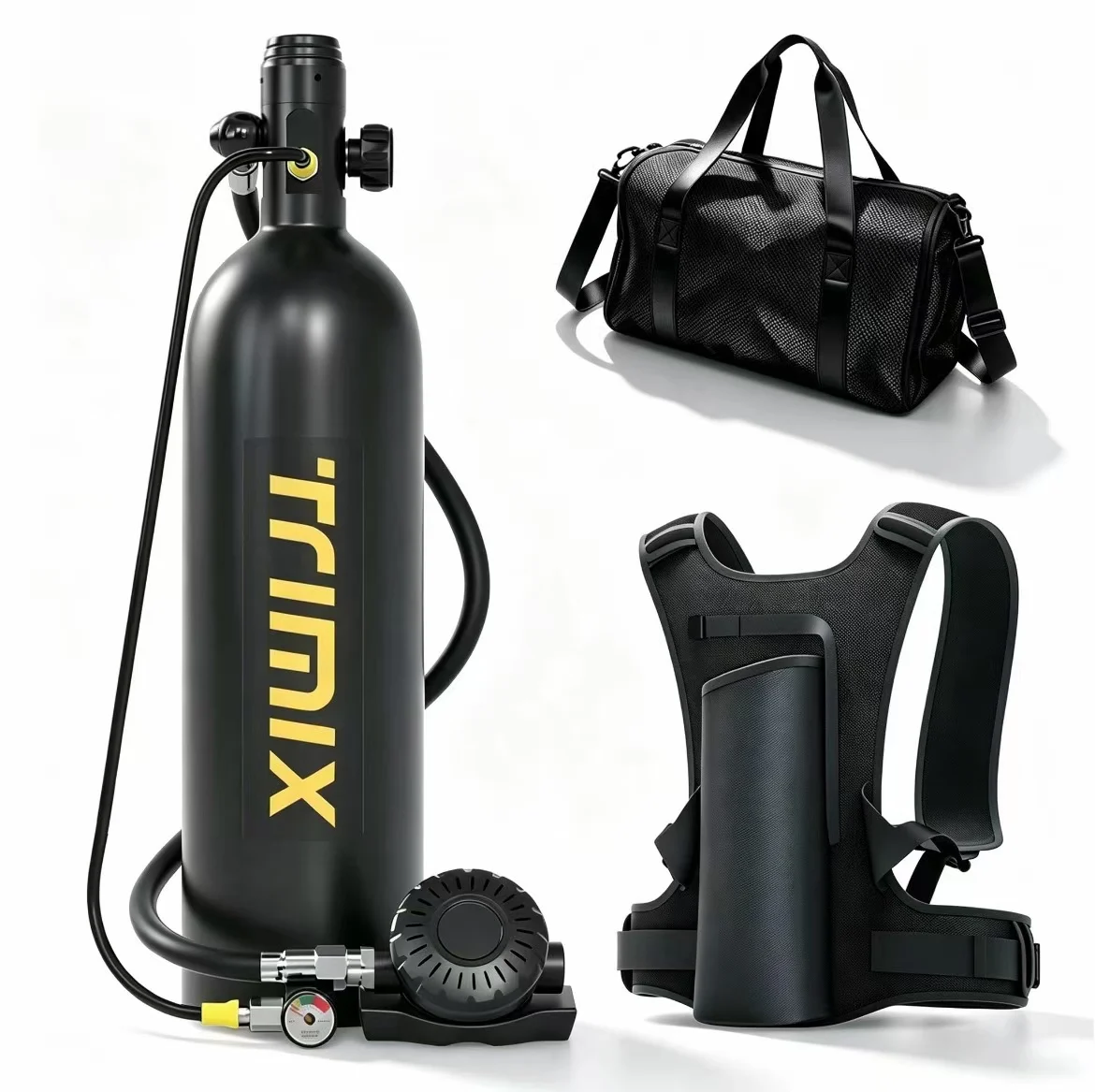

TRIMIX 2.0L Capacity Portable Mini Diving Scuba Diving Lung Tank Equipment Fit 35 Mins Depth 30 Meters