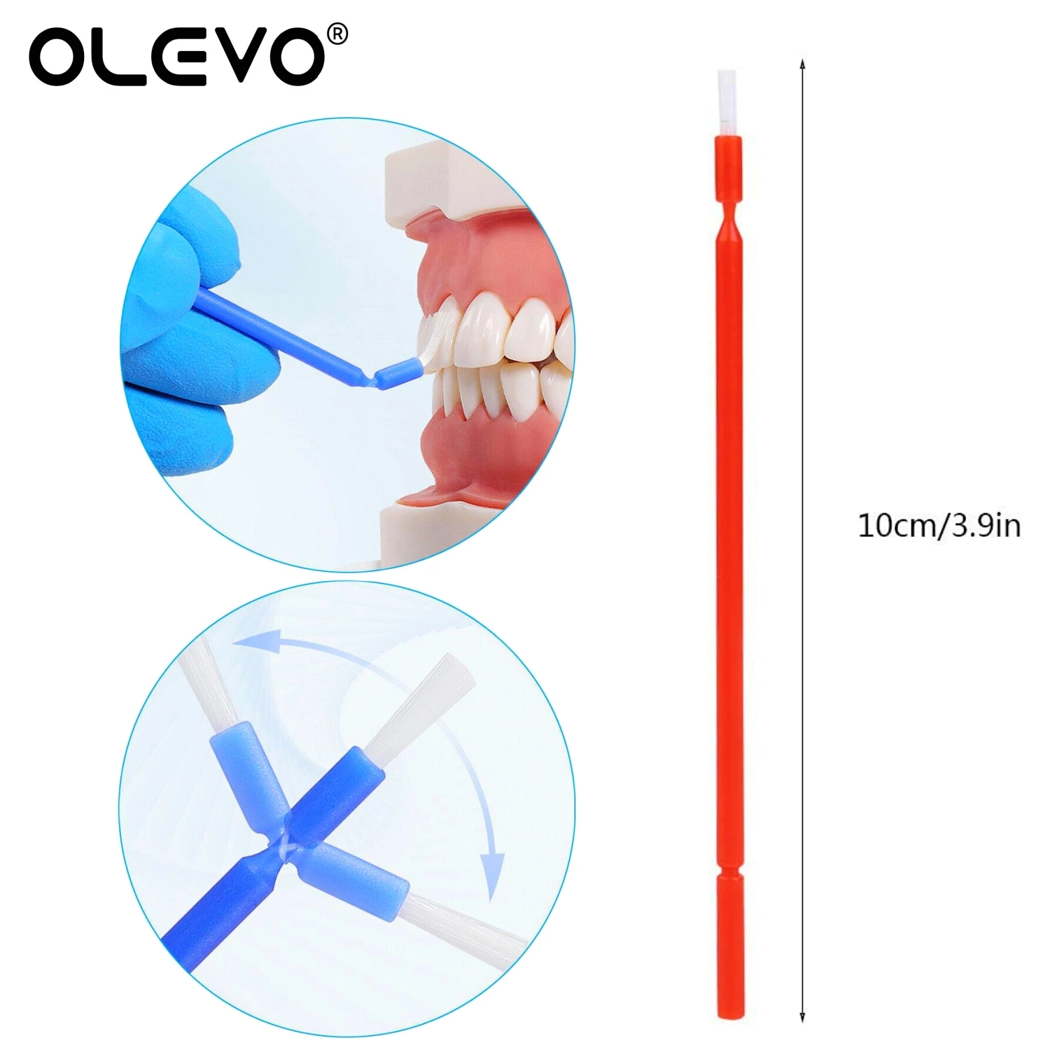 100Pcs Dental Disposable Micro Brushes Applicators Micro Brush Long Head Bendable Oral Care Materials Dentistry Extension Tools