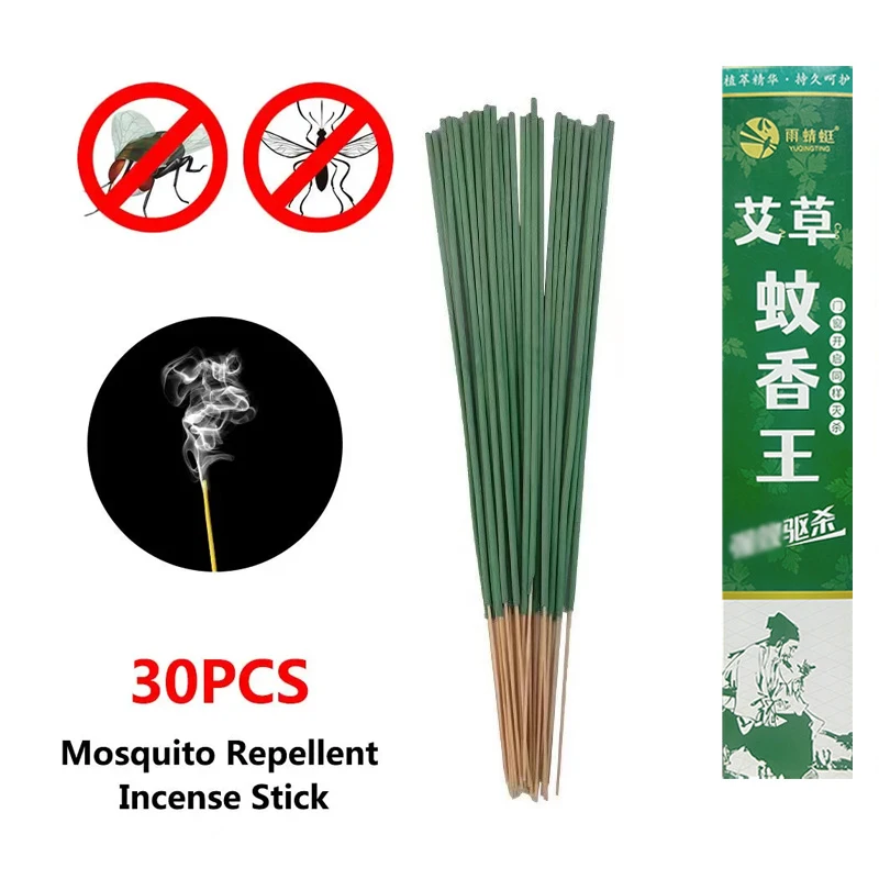 30PCS/ Box Mosquito Repellent Incense Stick Safe Natural Outdoor Bug Preventor For Garden Camping Flies Cockroaches Pests Repell