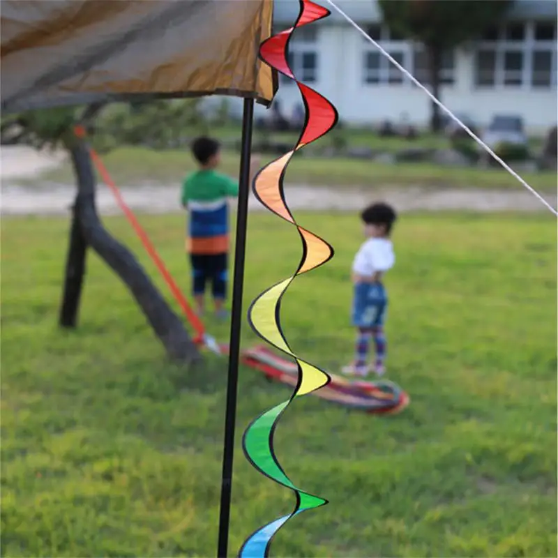 3PCS Outdoor Wind Strip Two Hooks Triple Colorful Wind Strip Simple Courtyard Decoration Bunting Wind Tube Camping Windmill Pvc