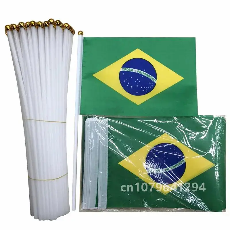 50pcs/lot  aerlxemrbrae   Custom Hand Flag 14 x 21 cm Hand Shaking Flag print buyer's company logo or design  election flag