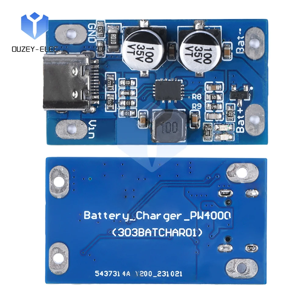 Type-C 5V / DC5V~20V To 4.2V 8.4V 12.5V 16.8V Lithium Battery Charging Module Boost / Buck Lithium Battery Charging Board BMS