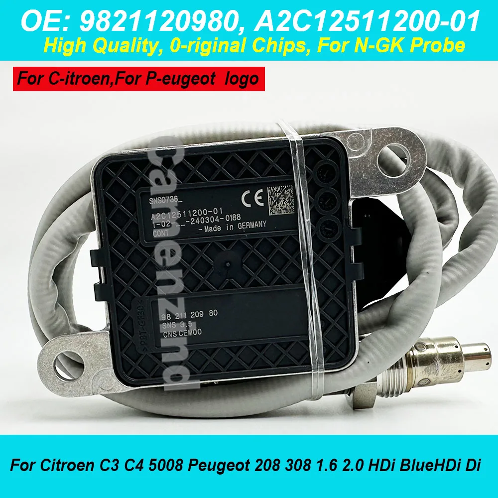 

9821120980 9675358480 NOX Sensor Nitrogen Oxide Sensor For Citroen C3 C4 5008 Peugeot 208 308 1.6 2.0 HDi BlueHDi Di