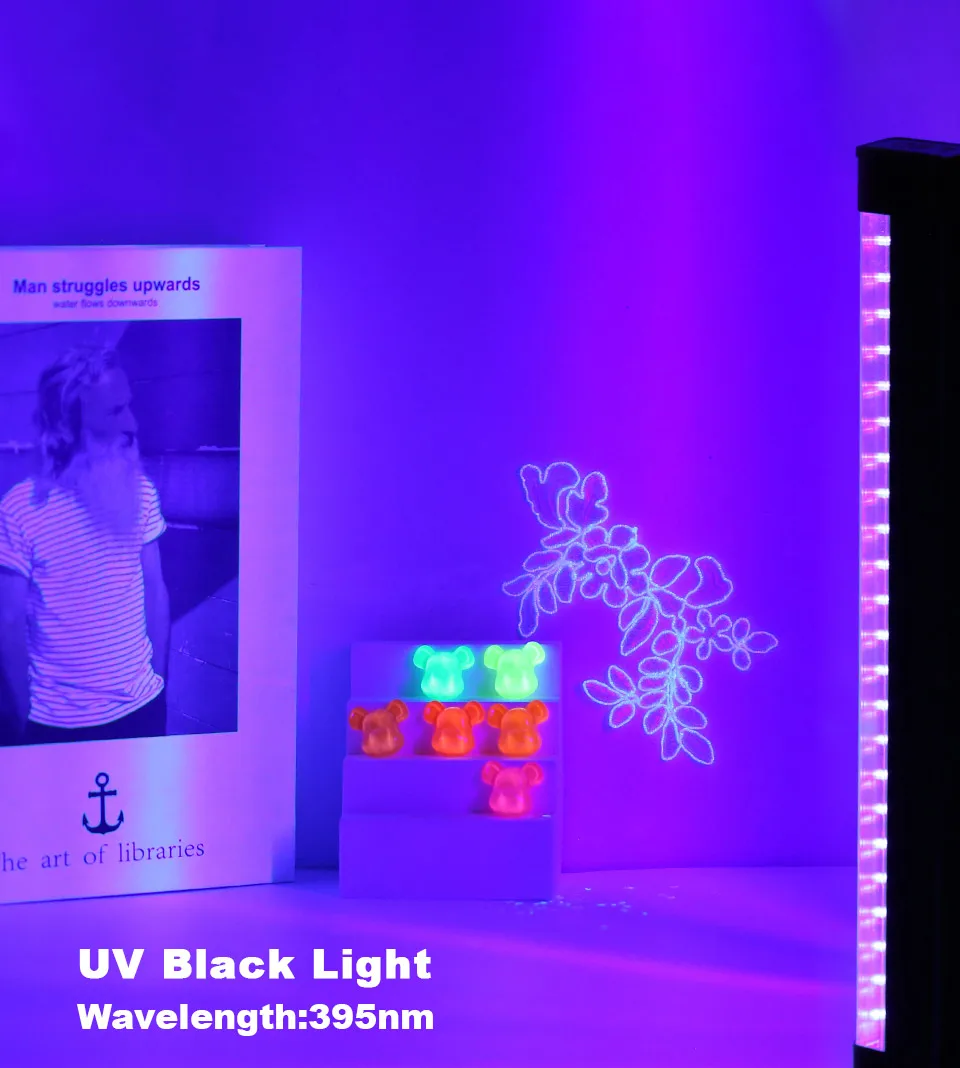 2 Teile/los 5W USB UV LED Schwarz Licht T8 Schwarzlicht Bar 395nm 400nm Fluoreszierende Party Disco T8 rohr UV Streifen Lichter Ultravilet Lampe – Detail 1