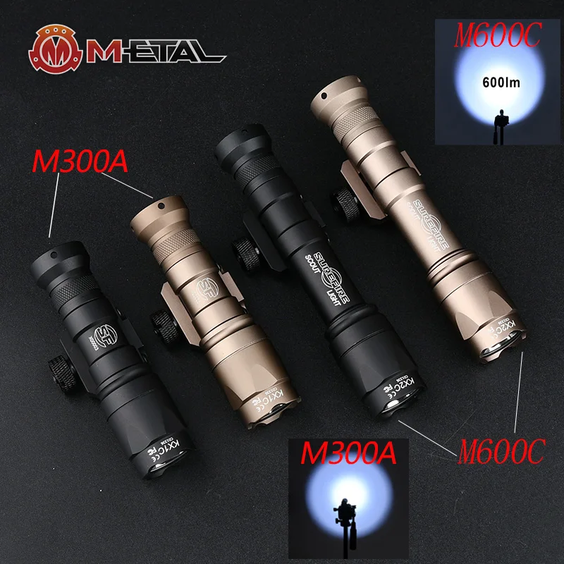 

M300A M600C SF Tactical M300A M600C Airsoft Mini High Powerful Flashlight With LED Scout Light Weapon Hunting Outdoor Accessory