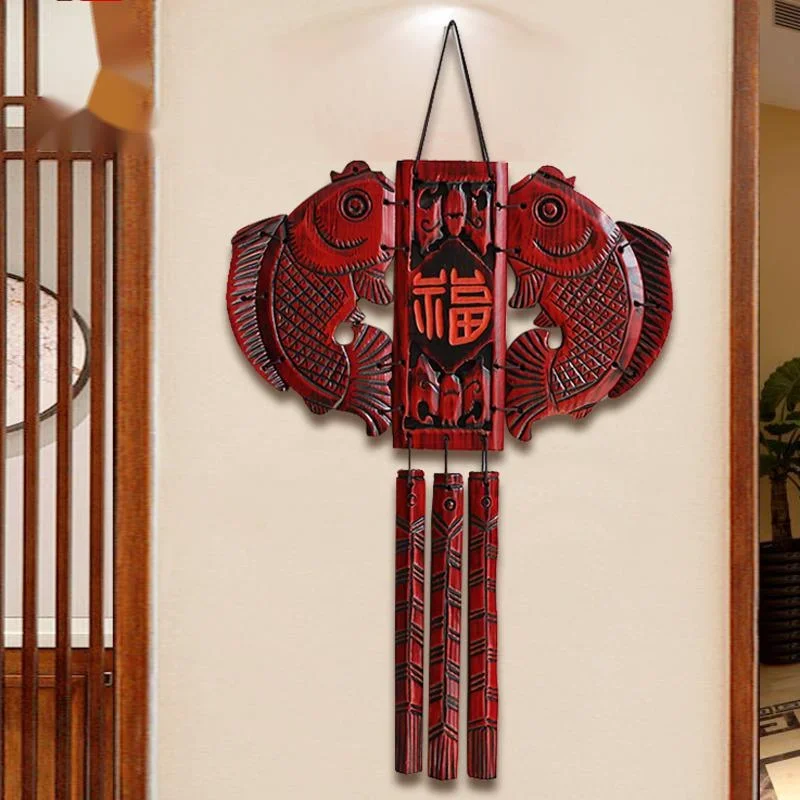 Traditional Chinese Character Wall Stickers Living Room Cultural Hanging Art Auspicious Wood Carving Door Porch Decor