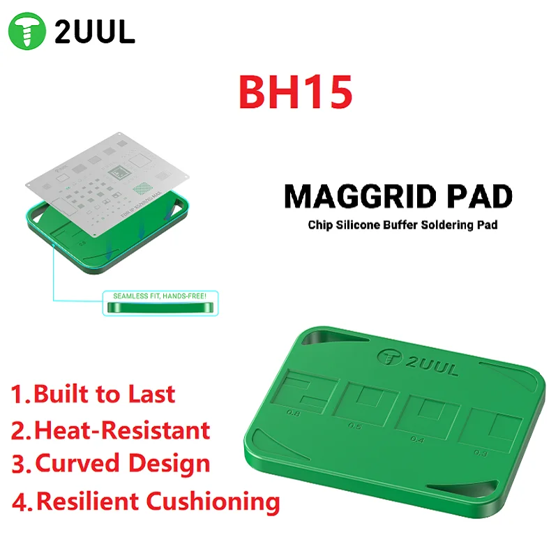 2UUL BH15 MagGrid وسادة لحام سيليكون مغناطيسية مقاومة للحرارة لسلسلة iPhone رقاقة إصلاح رقاقة التعليب