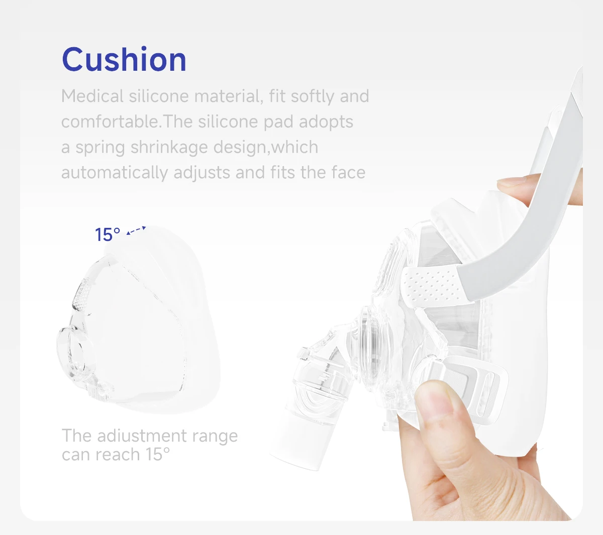 FS8 Full Face CPAP Mask with Soft Silicone Pad - S/M/L Sizes Anti Snoring Sleep Apnea Device Compatible with CPAP BPAP Machines