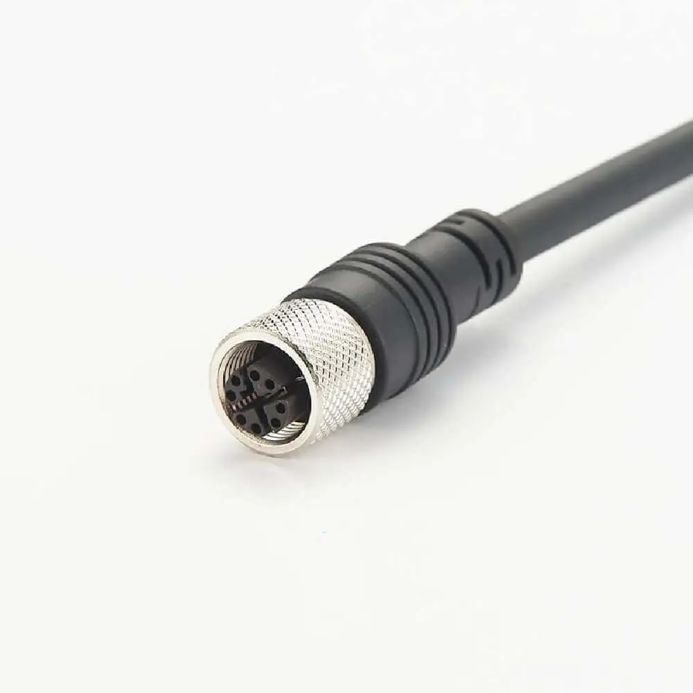 M12 X Coded Cat6A Gigabit Ethernet Cable 8 Pin Male to 8 Pin Female 2 Meter