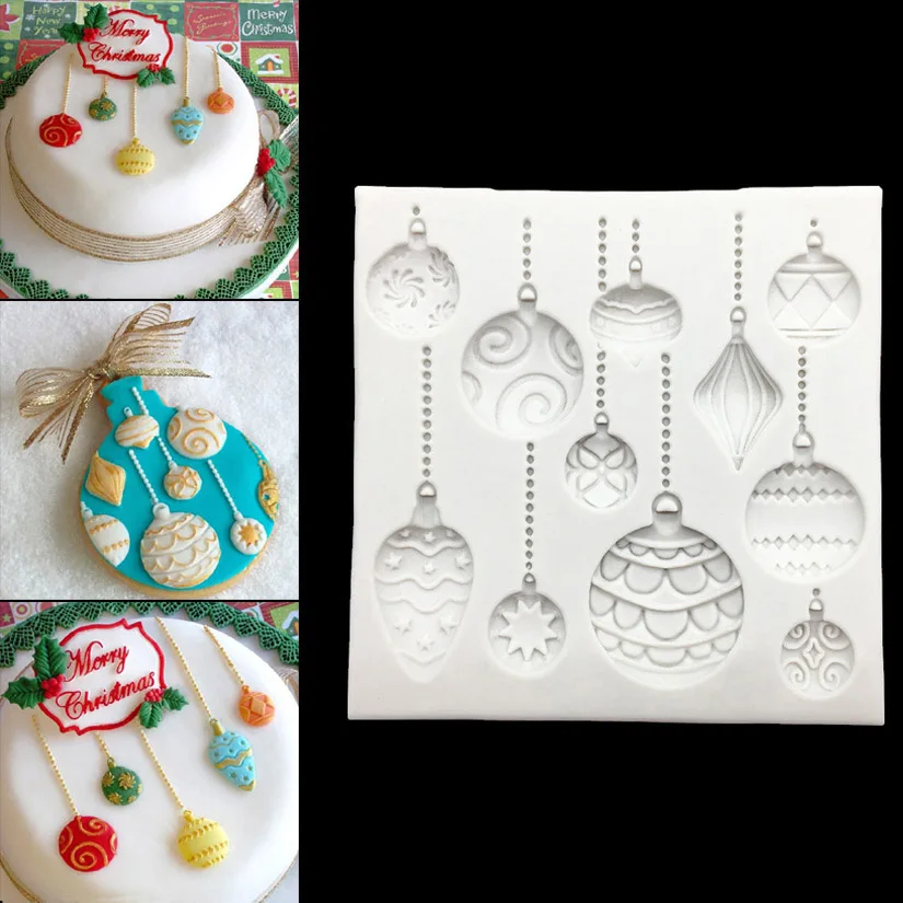 Ornaments Christmas Silicone Mold Sugarcraft Chocolate Cupcake Baking Mold Fondant Cake Decorating Tools