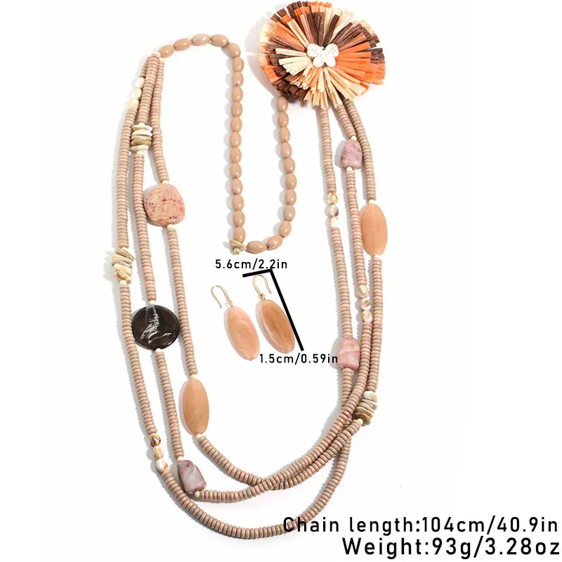 Statement-Halskette im Retro-Ethno-Stil mit Blumen-Accessoires für Damen, Hochzeit, Party, Schmuck – Detail 1