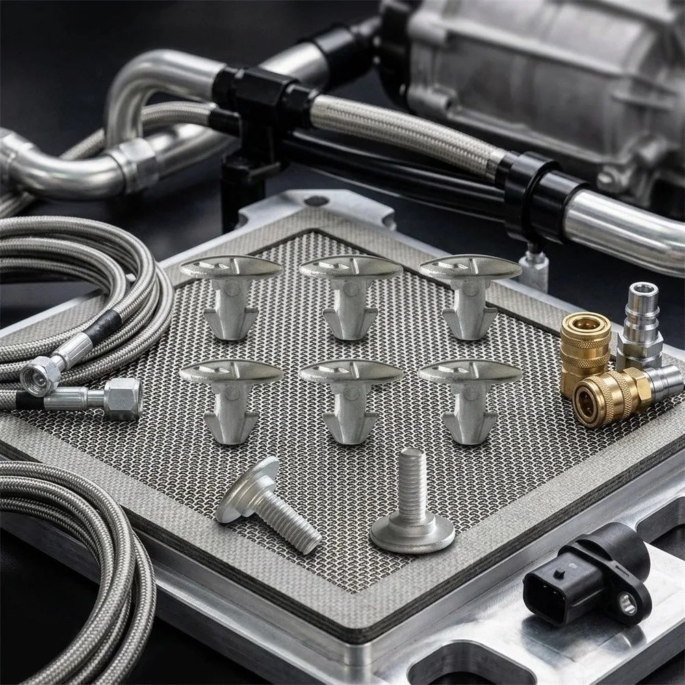 As Shown In The Figure Engine Cover Bolts Skid Plate Fasteners Robust Metal Construction Debris Protection Accessory