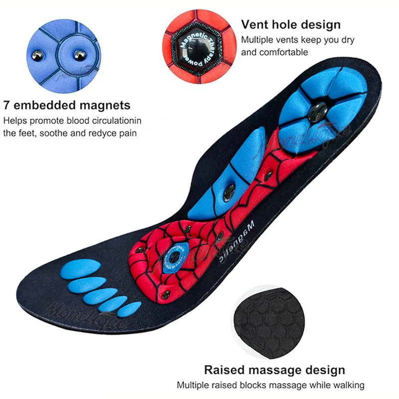 Foot Acupressure Insoles Magnetic Therapy Reflexology Health Care Shoes Pads Arch Support Shock Absorption Comfort Shoes Soles