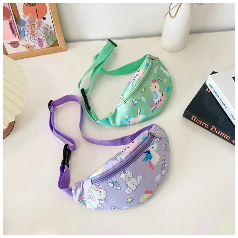 Bolso de hombro cruzado de dinosaurio de dibujos animados para niños, bolsa de cintura deportiva para correr, cinturón para dinero, monedero, bolsa de almacenamiento