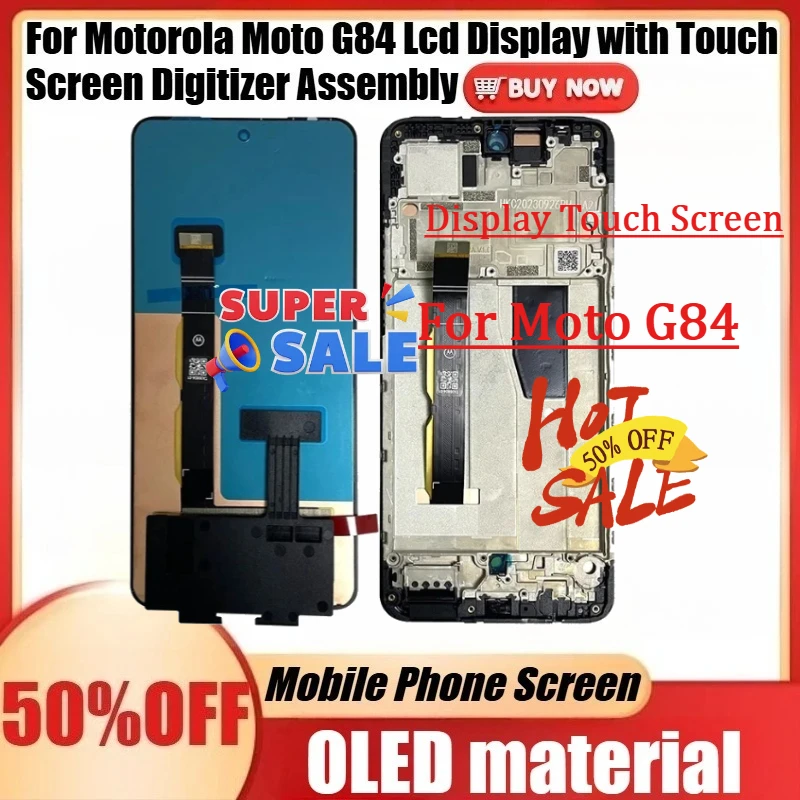 

For Moto G84 Lcd with Fingerprints Frame New OLED for Motorola Moto G84 Lcd Display with Touch Screen Digitizer Assembly