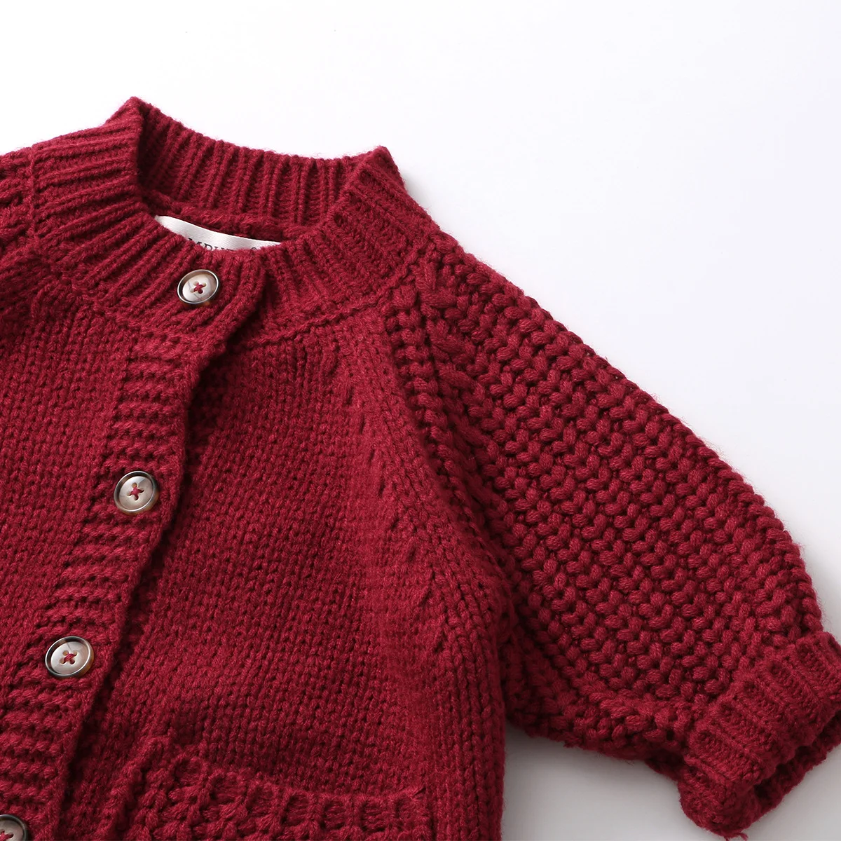 عيد الميلاد الخريف الشتاء الرضع بابيس الفتيان سترة الرجعية الأحمر طفل الفتيان تريكو معطف راجلان كم الاطفال بابيس الفتيان سترة #2