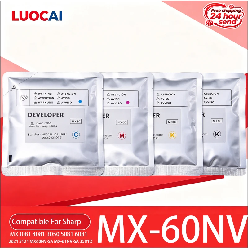 New MX-60NV MX61NV MX61 MX60NV Developer Powder For Sharp MX3081 4081 3050 5081 6081 2621 3121 MX60NV-SA MX-61NV-SA 3581D 200g