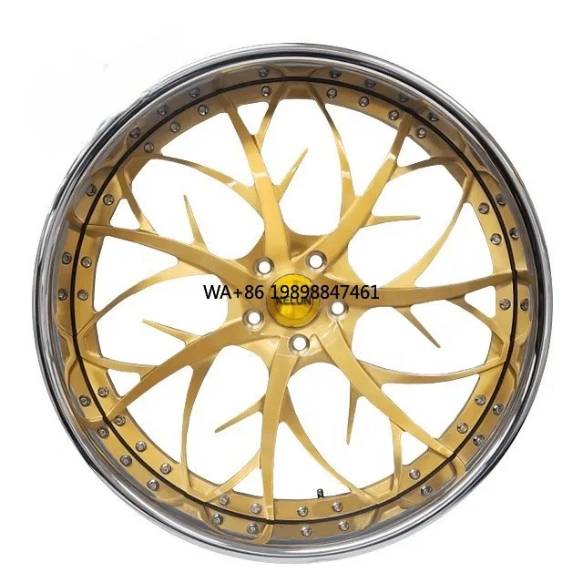 

2 Piece Custom Offroad Wheels 15-24 Inch 5x114.3 5x127 Alloy Forged Gold Spoke Racing Car Rims for Pickup Suv A4 B8 F30 E90 C300