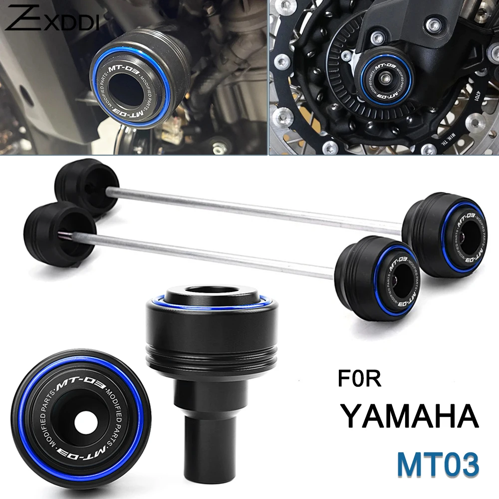 

For YAMAHA MT03 MT-03 MT 03 2015-2024 2025 Motorcycle Front Rear Wheel Axle Fork Crash Protection Pad Frame Sliders Protector
