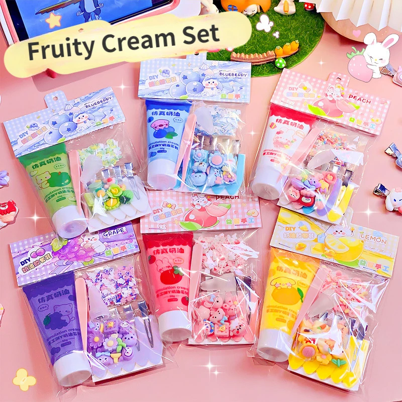 50ml fruttato crema colla Guka tornante Kit 3D Cartoon Sticker Set fai da te artigianato materiale regalo per le donne ragazze