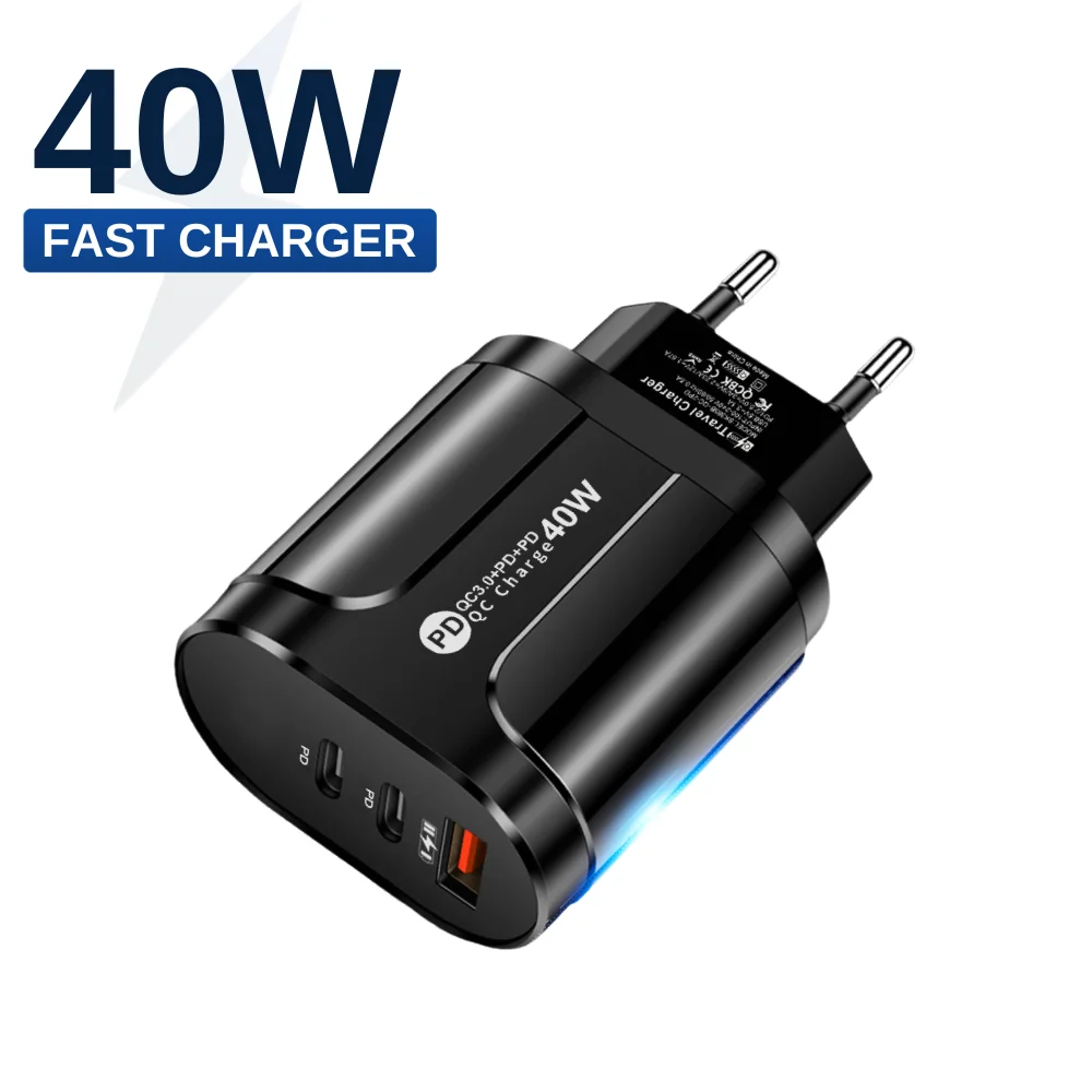 PD Type C Charger 40W USB Charger Fast Charging For Samsung Galaxy S22 S24 USB C Charge For iPhone 13 Xiaomi Huawei Quick Charge