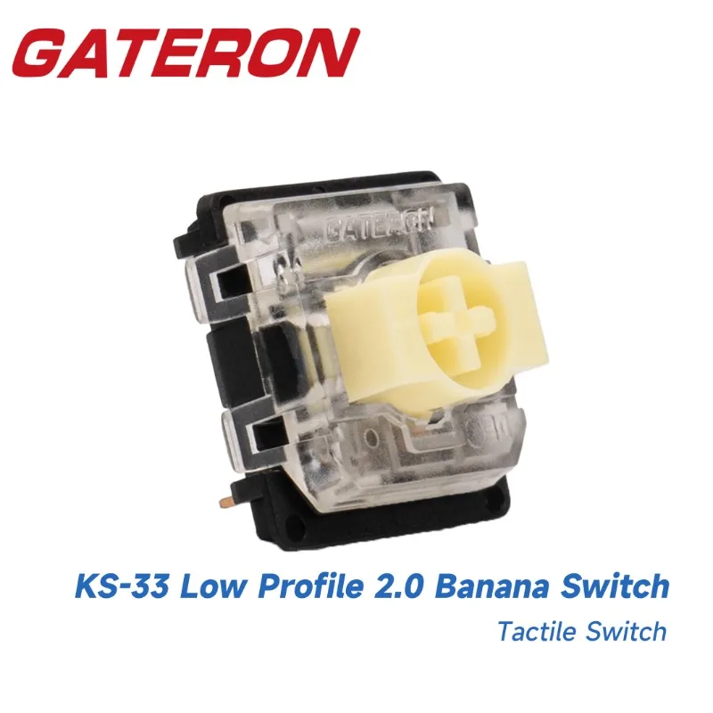 GATERON KS-33 Low Profile 2.0 Banana Keyboard Switch 3 Pin Light Green RGB Customized DIY Hot Swap Mechanical Keyboard Gaming