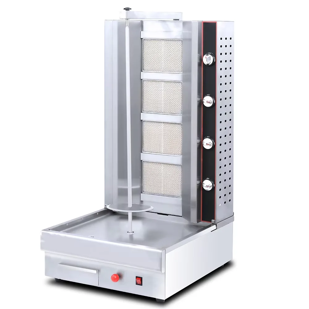 Máquina automática para hacer Shawarma de mesa multifunción, horno, parrilla de contacto eléctrica cuadrada de acero inoxidable, parrilla Inox