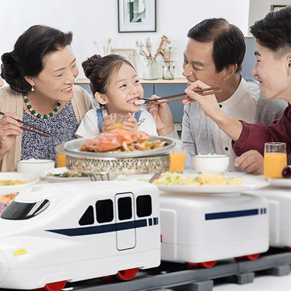 Tren de pista de Sushi giratorio para niños, juguete eléctrico de Sushi, Simula coche giratorio, Ushi