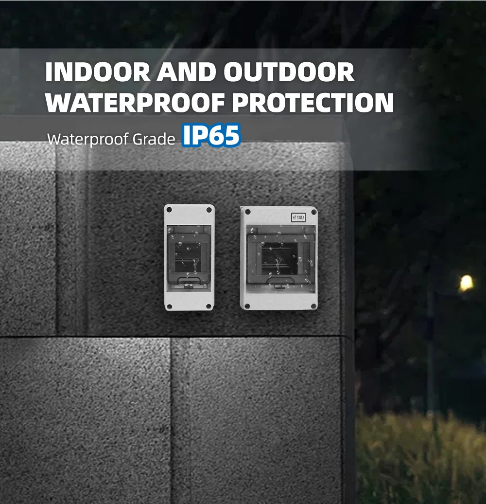 HT IP65 Outdoor Waterproof Electrical Distribution Box 2 3 5 8 12 15 18 24 Ways MCB Switch Meter PC Plastic Junction Wire Box